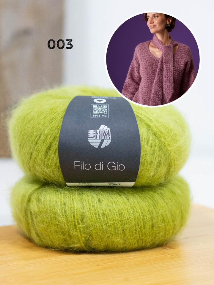 Häkelpaket Filo Di Gio Pullover mit Schalkragen