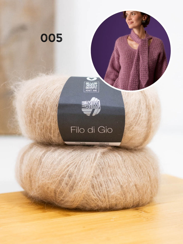 Häkelpaket Filo Di Gio Pullover mit Schalkragen