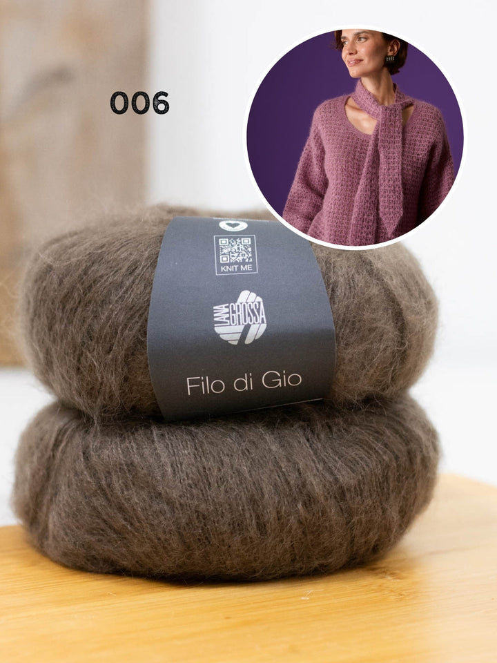 Häkelpaket Filo Di Gio Pullover mit Schalkragen