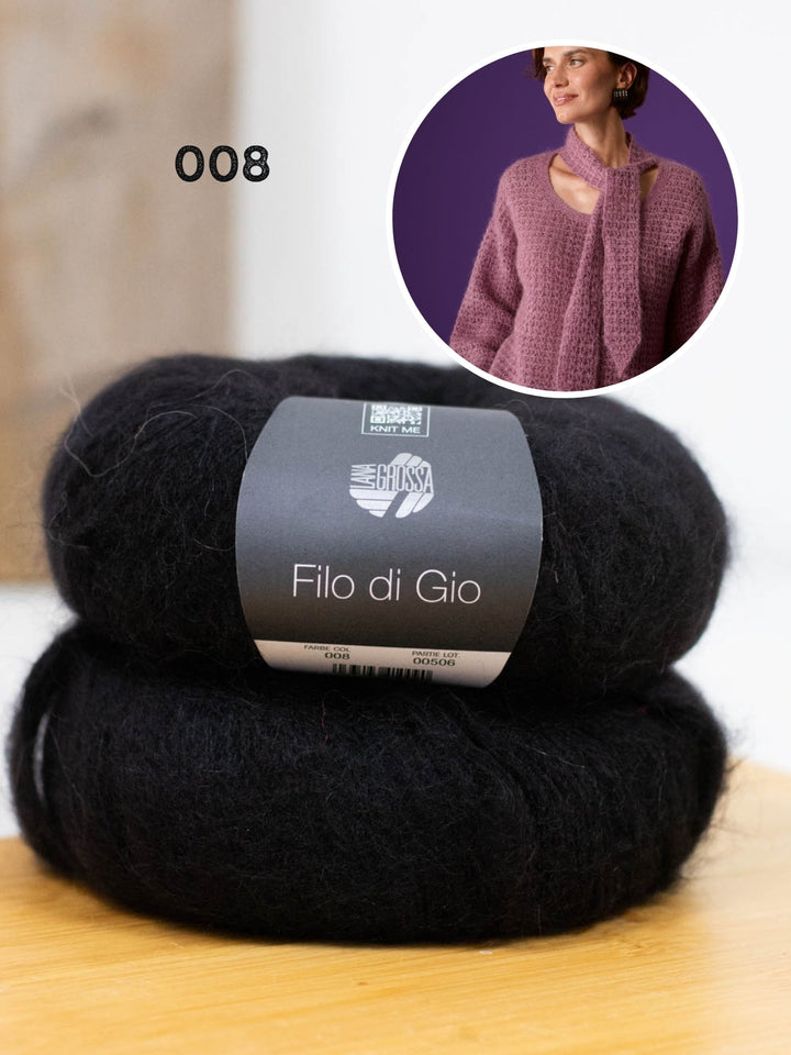 Häkelpaket Filo Di Gio Pullover mit Schalkragen