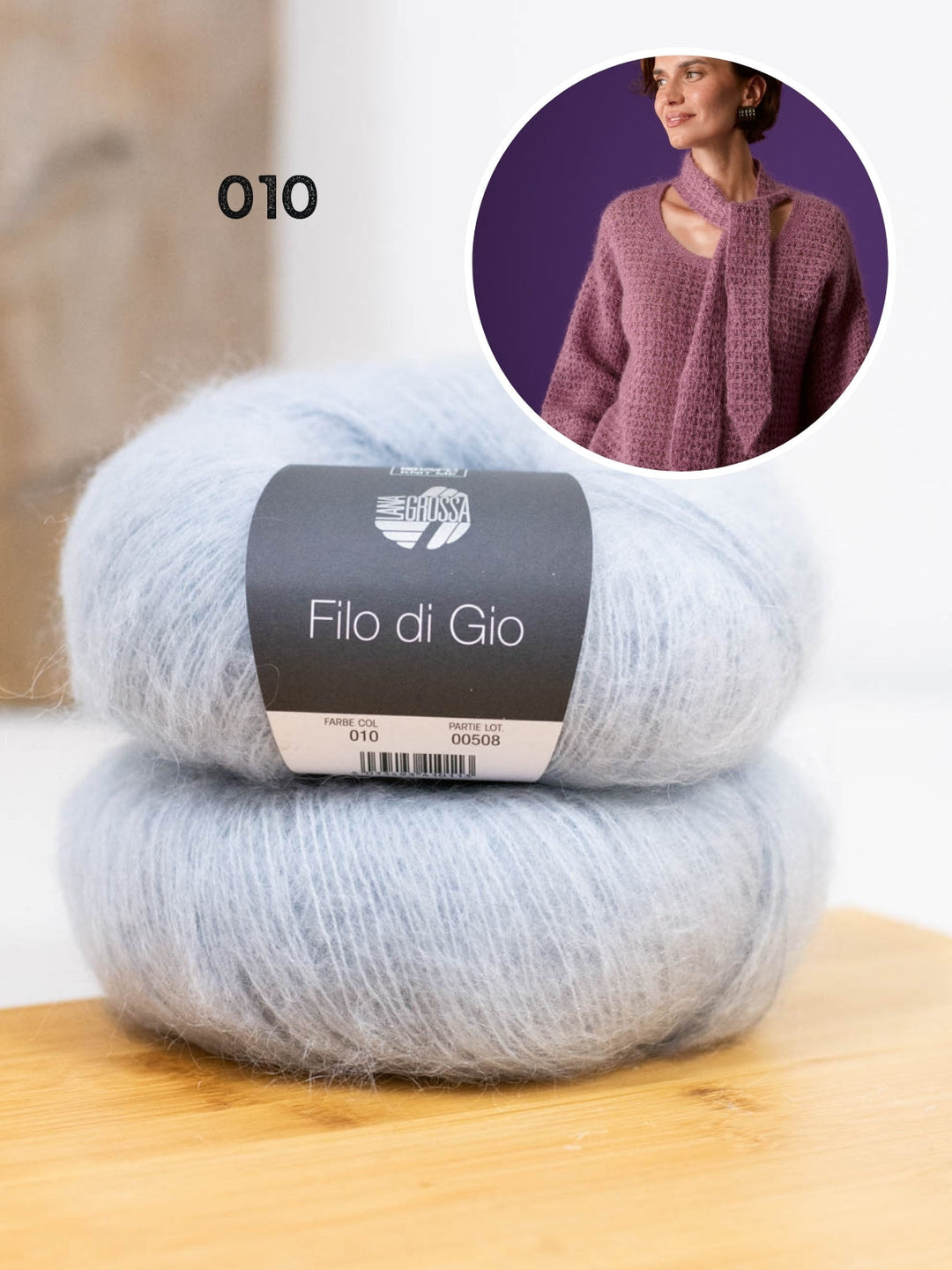 Häkelpaket Filo Di Gio Pullover mit Schalkragen