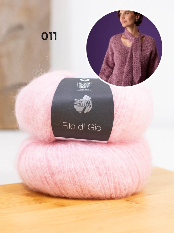 Häkelpaket Filo Di Gio Pullover mit Schalkragen