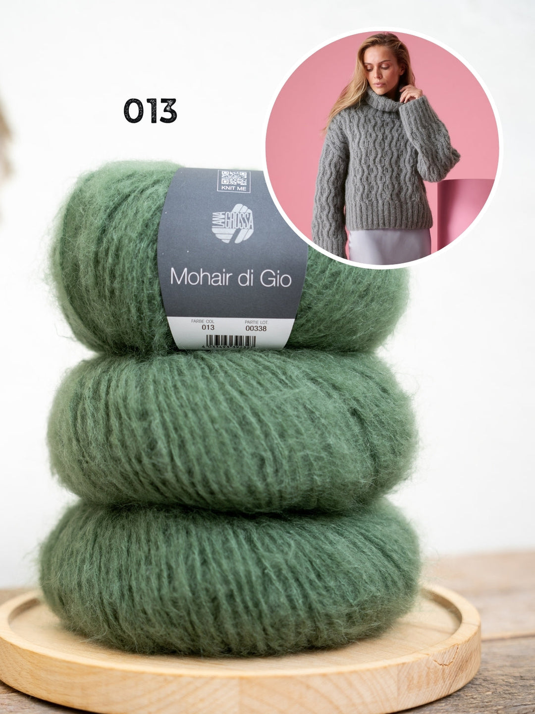 Strickpaket Mohair Di Gio Pullover mit Zopfmuster