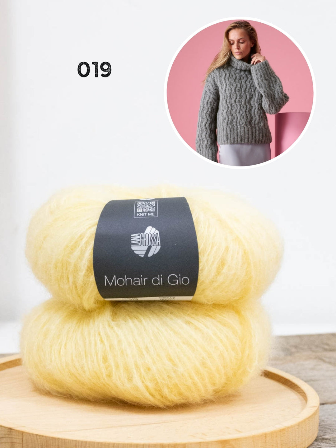 Strickpaket Mohair Di Gio Pullover mit Zopfmuster