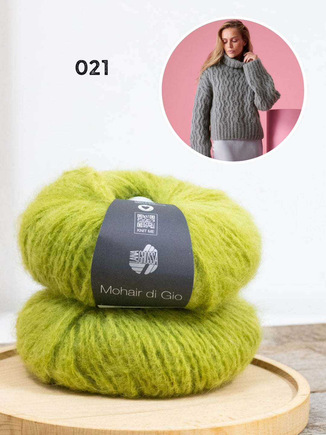 Strickpaket Mohair Di Gio Pullover mit Zopfmuster