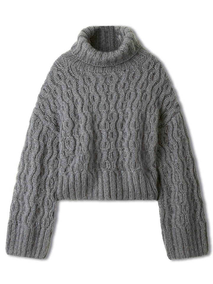 Strickpaket Mohair Di Gio Pullover mit Zopfmuster
