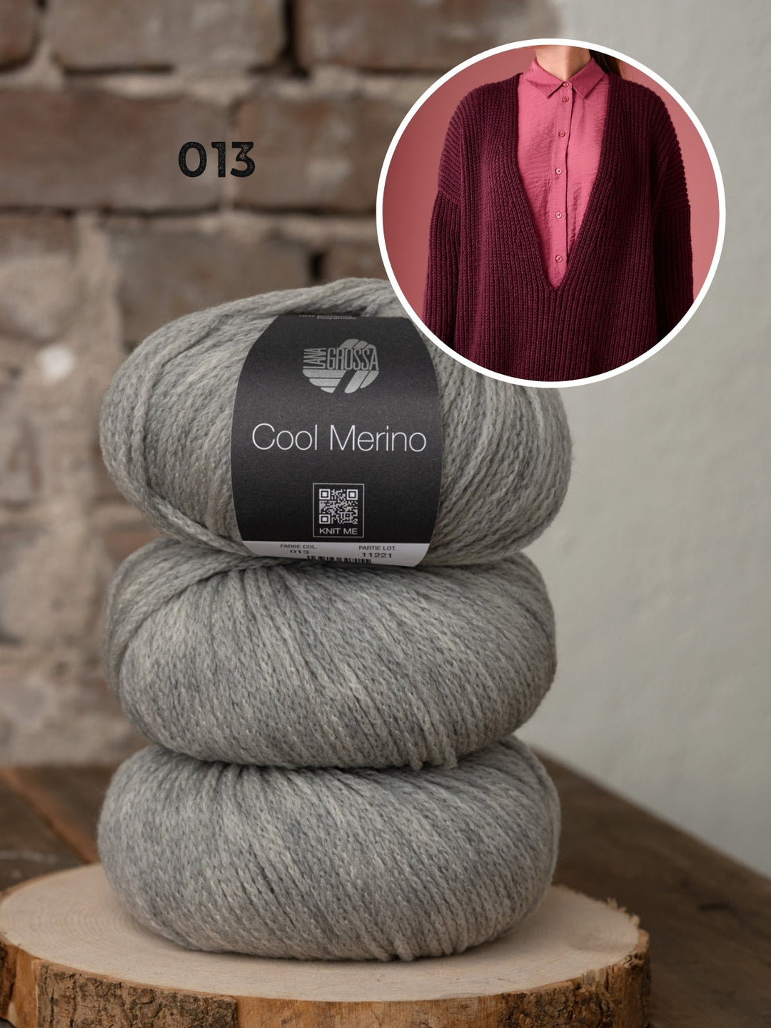 Strickpaket Cool Merino Pullover mit tiefem V-Ausschnitt