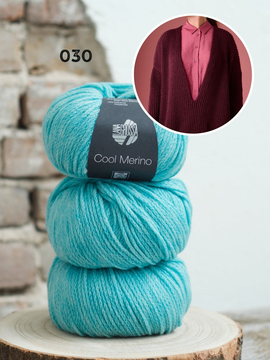 Strickpaket Cool Merino Pullover mit tiefem V-Ausschnitt
