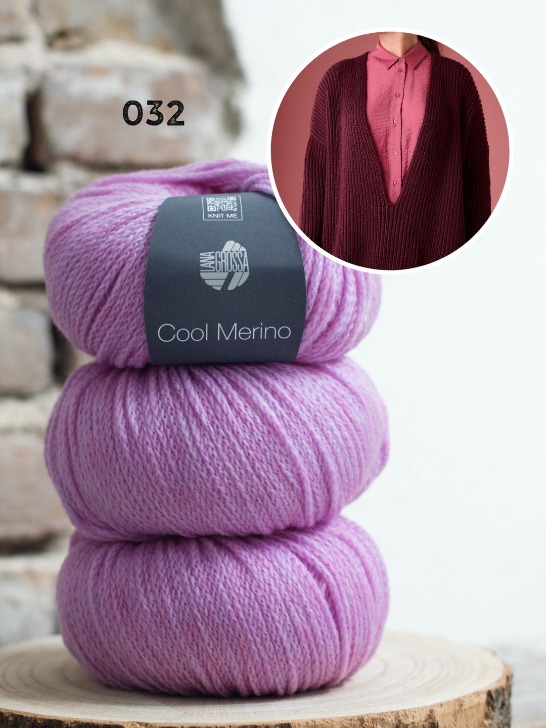 Strickpaket Cool Merino Pullover mit tiefem V-Ausschnitt