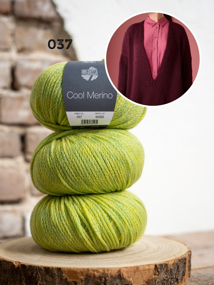 Strickpaket Cool Merino Pullover mit tiefem V-Ausschnitt