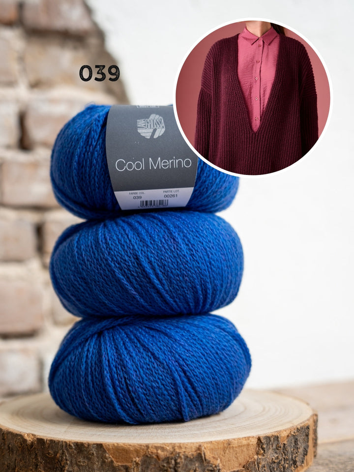 Strickpaket Cool Merino Pullover mit tiefem V-Ausschnitt