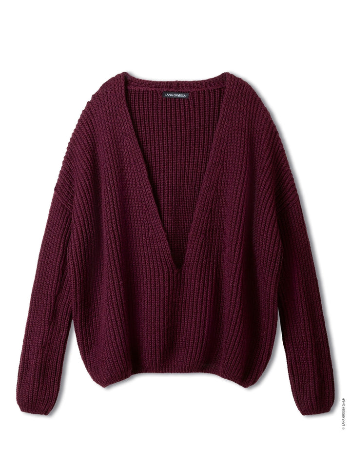 Strickpaket Cool Merino Pullover mit tiefem V-Ausschnitt