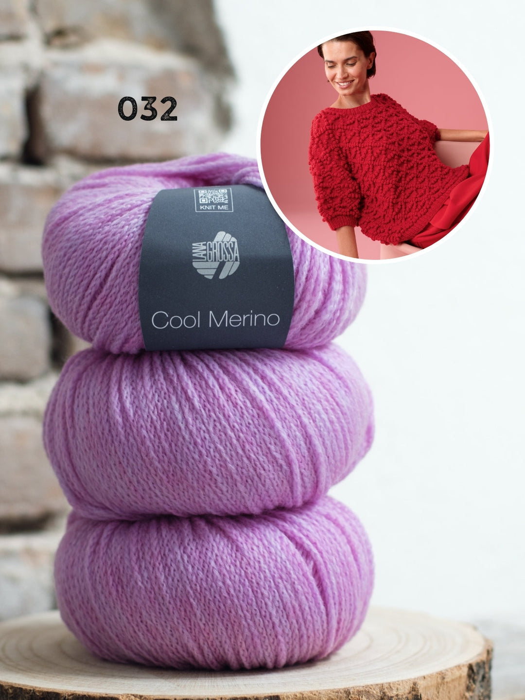Strickpaket Cool Merino Pullover mit Noppenmuster