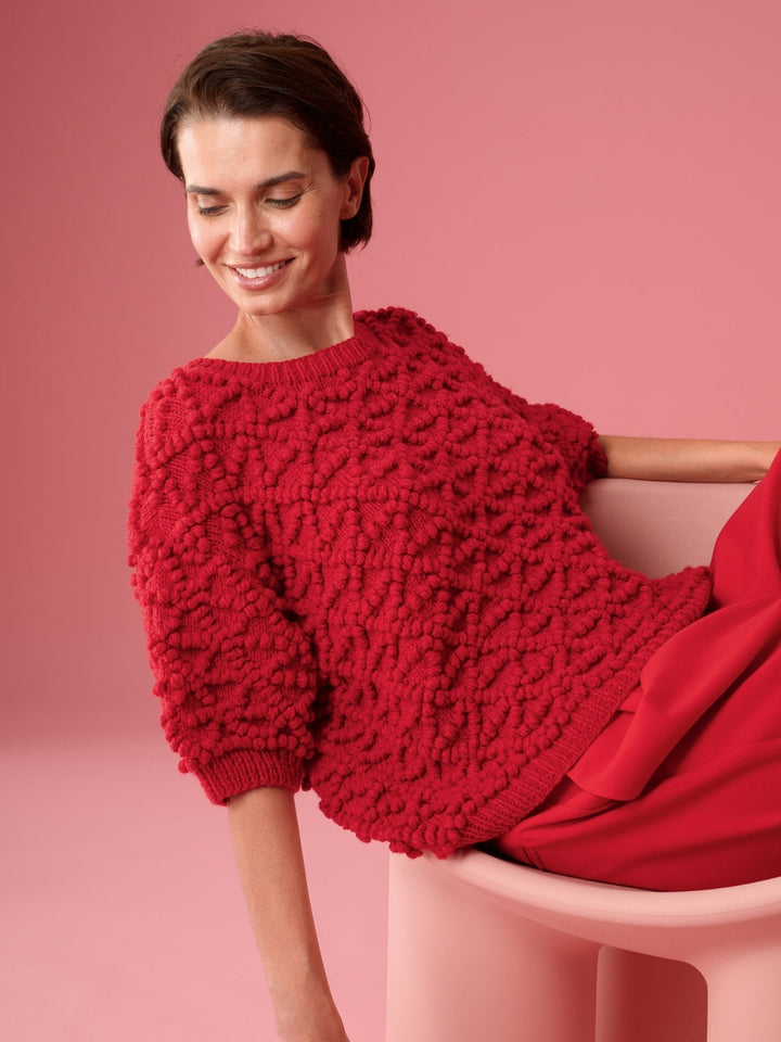 Strickpaket Cool Merino Pullover mit Noppenmuster