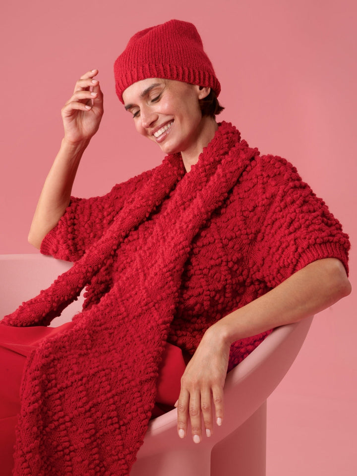 Strickpaket Cool Merino Pullover mit Noppenmuster