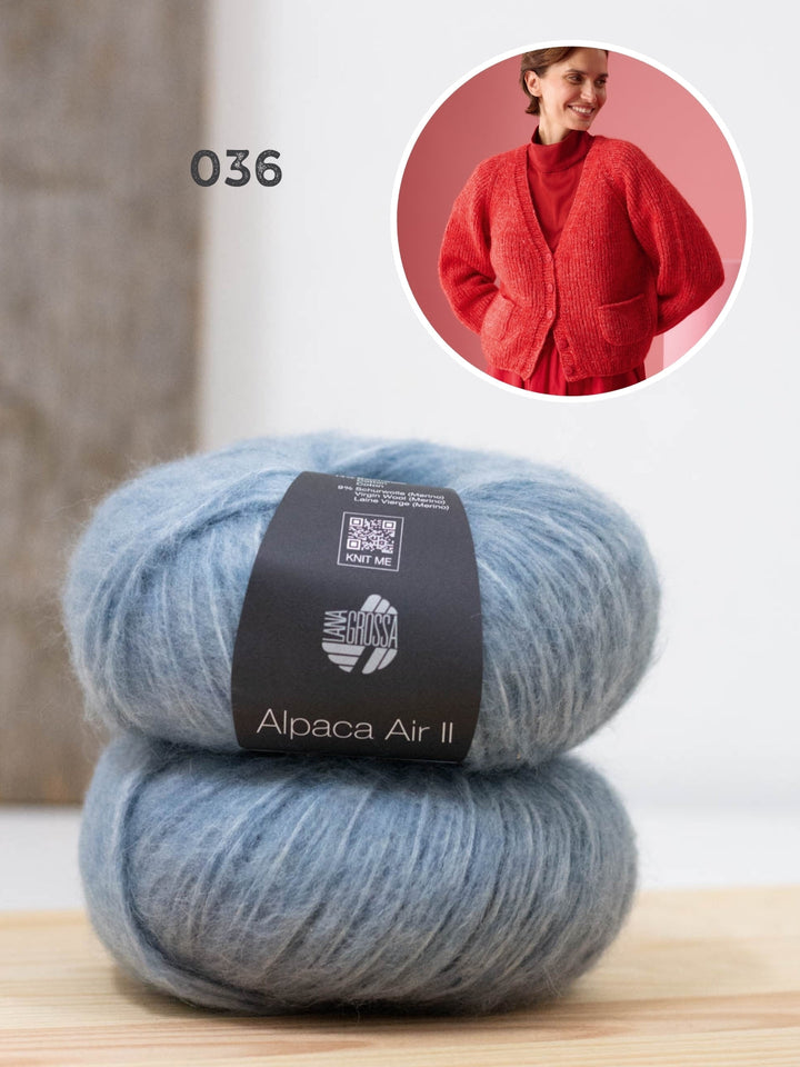Strickpaket Alpaca Air II Strickjacke mit Taschen
