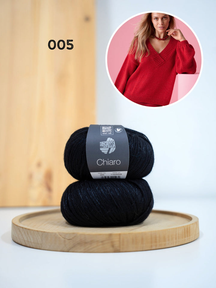 Strickpaket Chiaro Pullover mit V-Ausschnitt