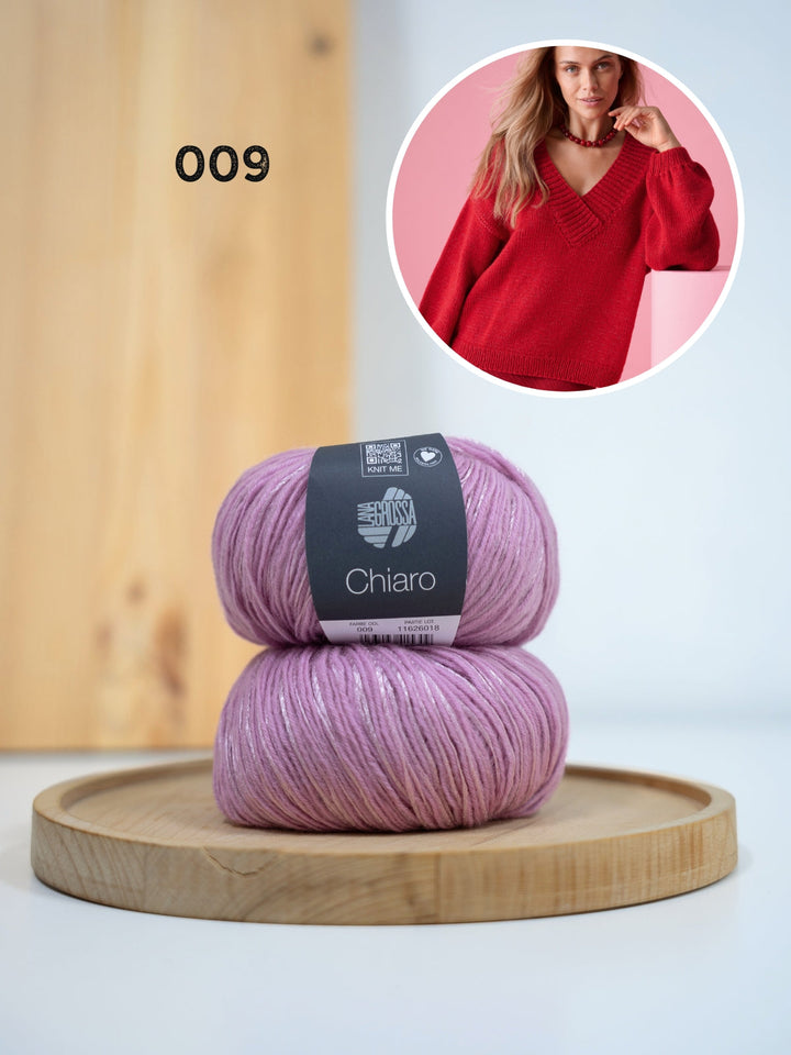 Strickpaket Chiaro Pullover mit V-Ausschnitt