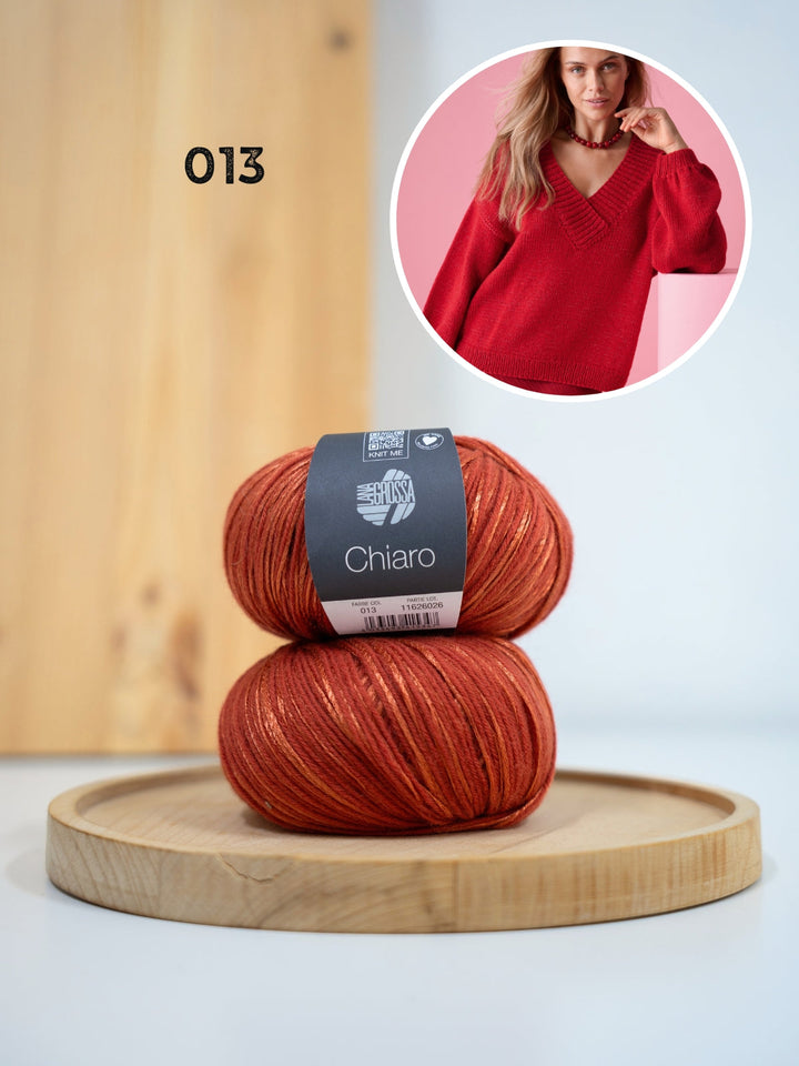 Strickpaket Chiaro Pullover mit V-Ausschnitt