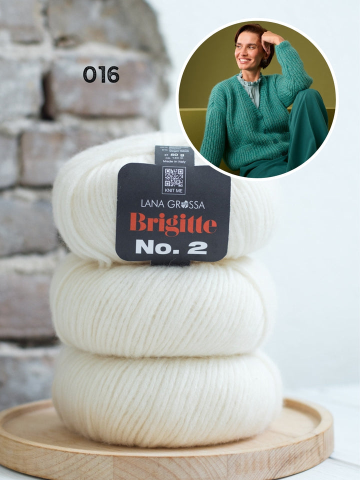 Strickpaket Brigitte No. 2 Strickjacke mit Taschen