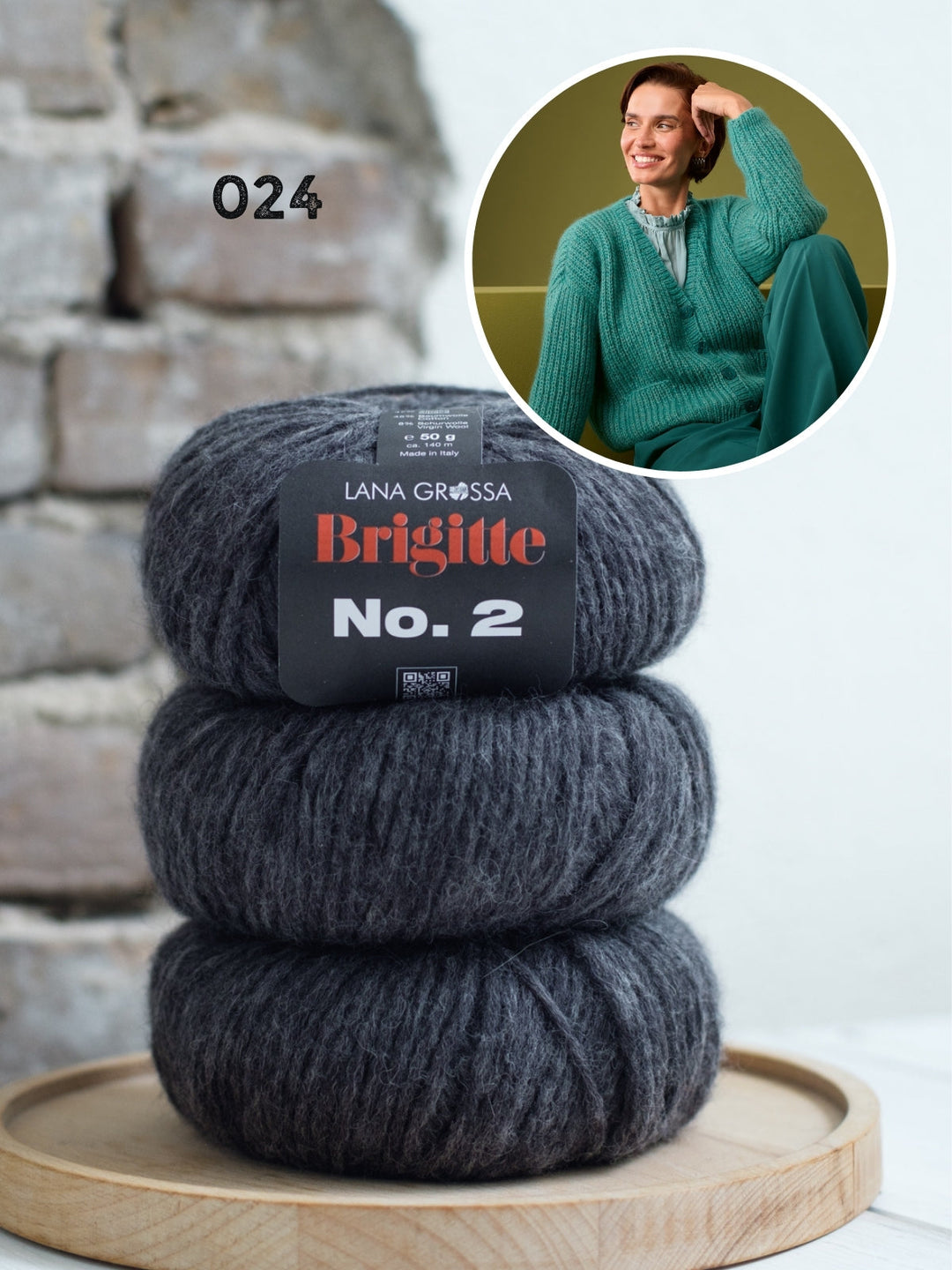 Strickpaket Brigitte No. 2 Strickjacke mit Taschen