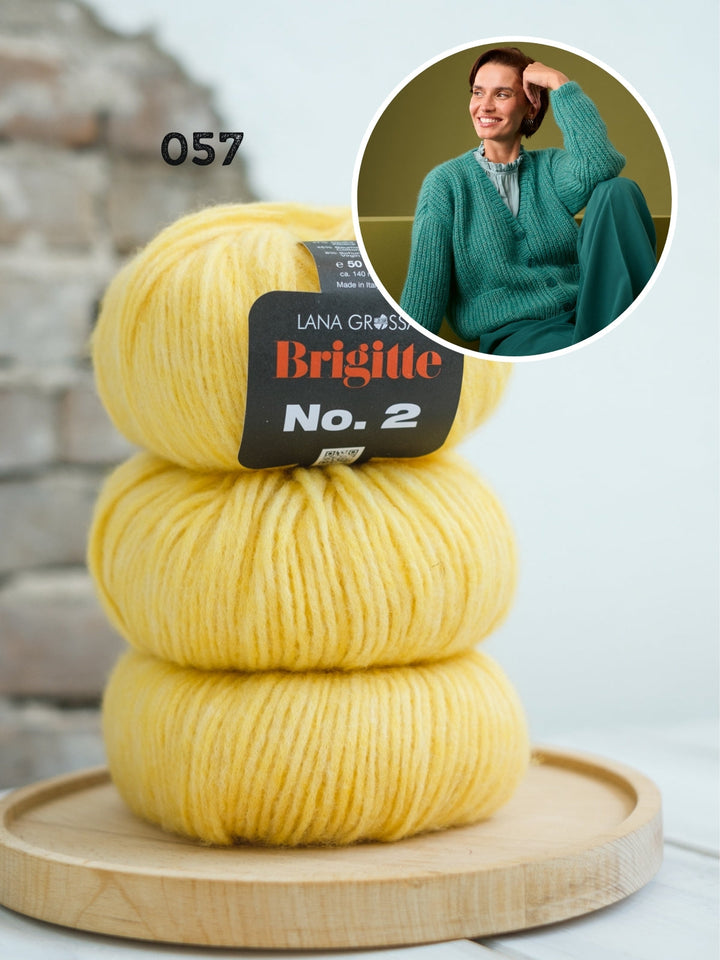 Strickpaket Brigitte No. 2 Strickjacke mit Taschen