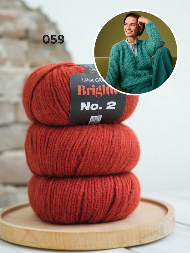 Strickpaket Brigitte No. 2 Strickjacke mit Taschen