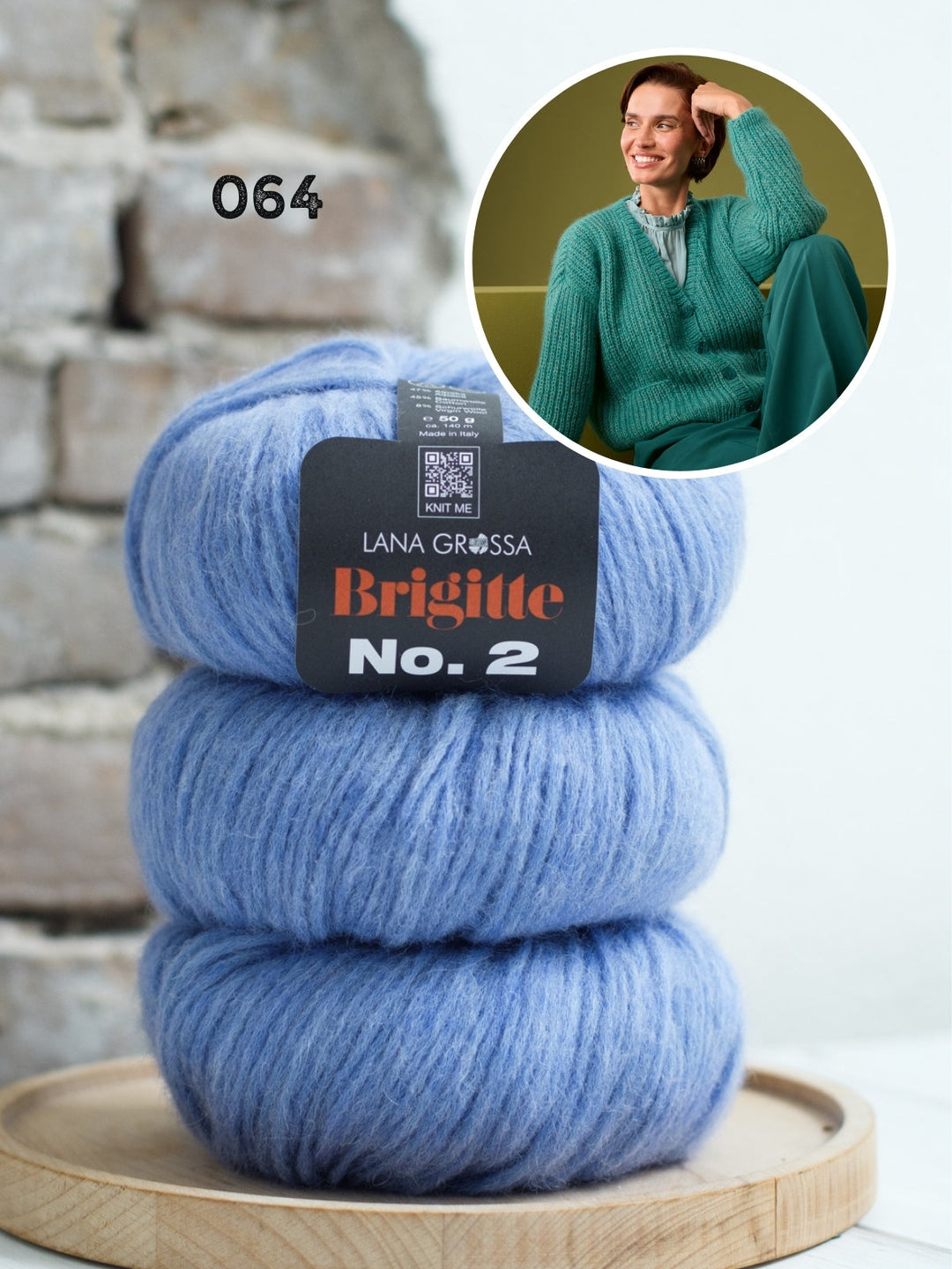 Strickpaket Brigitte No. 2 Strickjacke mit Taschen