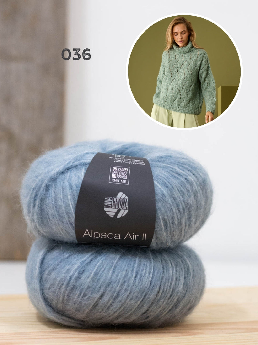 Strickpaket Alpaca Air II Pullover mit Rollkragen