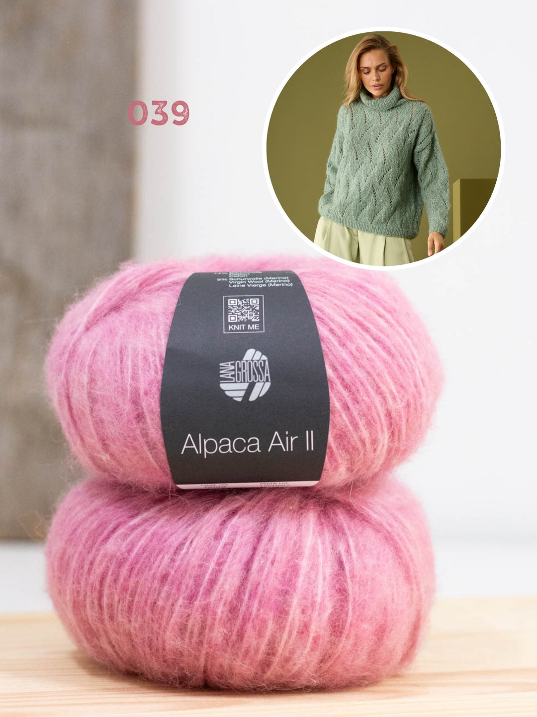 Strickpaket Alpaca Air II Pullover mit Rollkragen