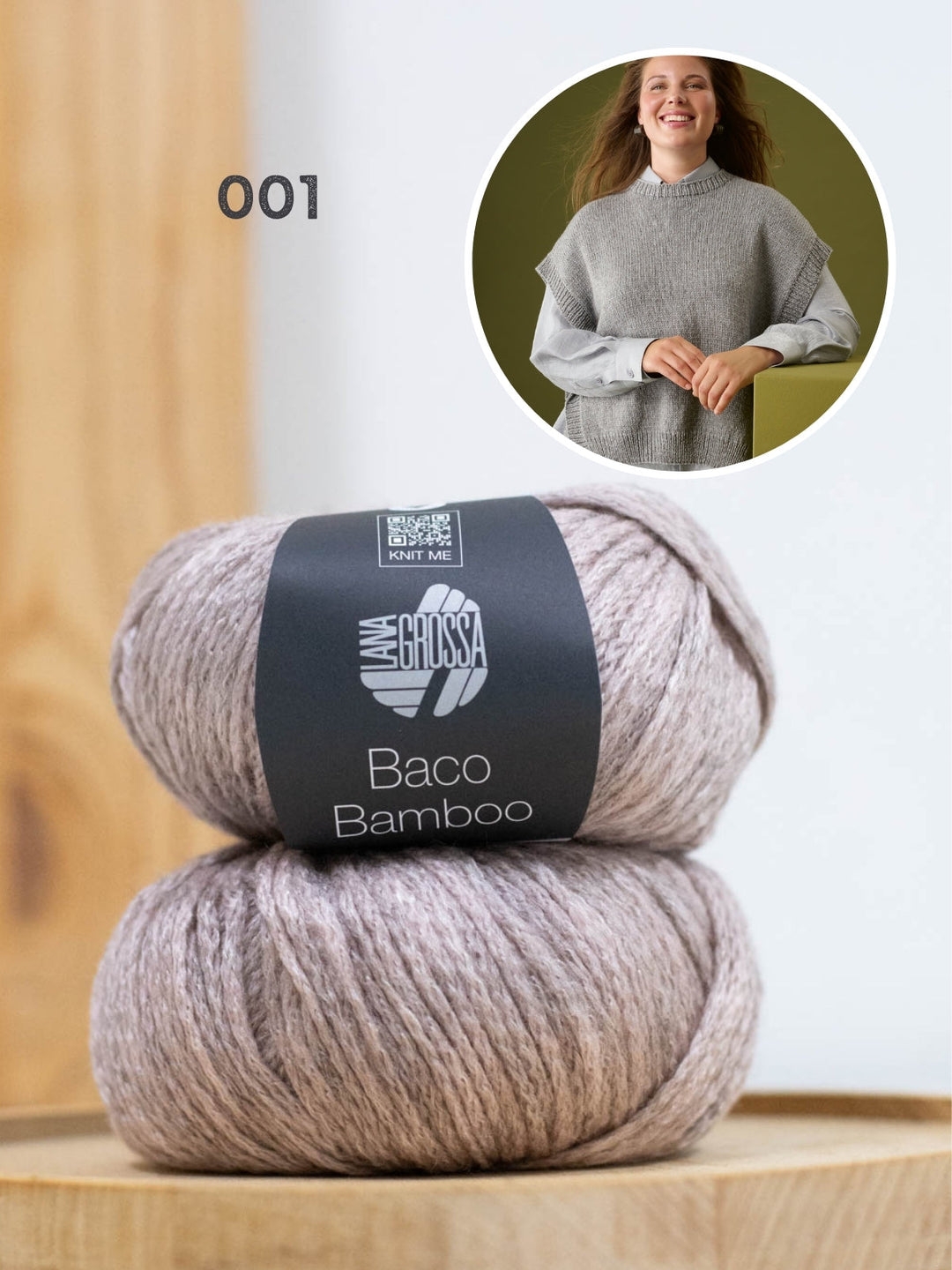 Strickpaket Baco Bamboo Pullunder mit Bindebändern