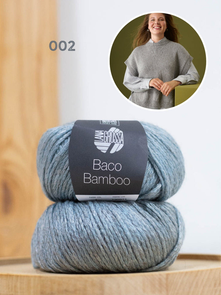 Strickpaket Baco Bamboo Pullunder mit Bindebändern