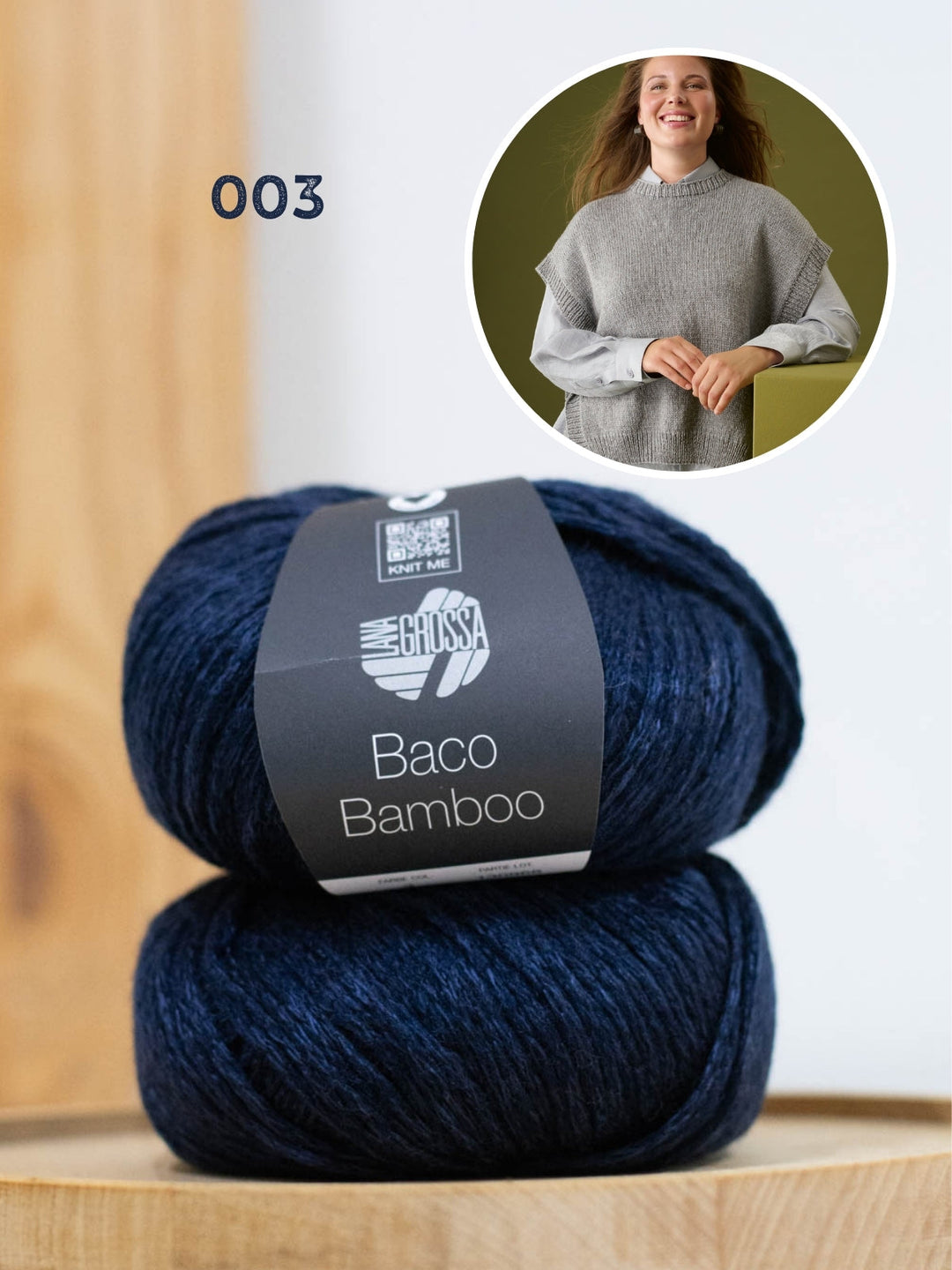 Strickpaket Baco Bamboo Pullunder mit Bindebändern