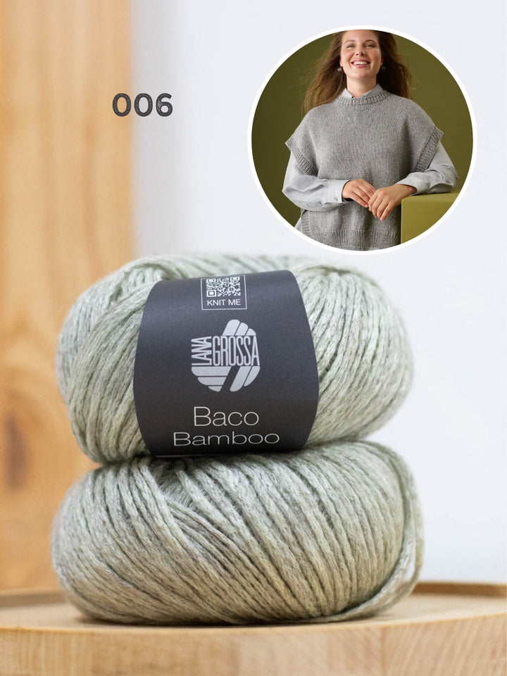 Strickpaket Baco Bamboo Pullunder mit Bindebändern