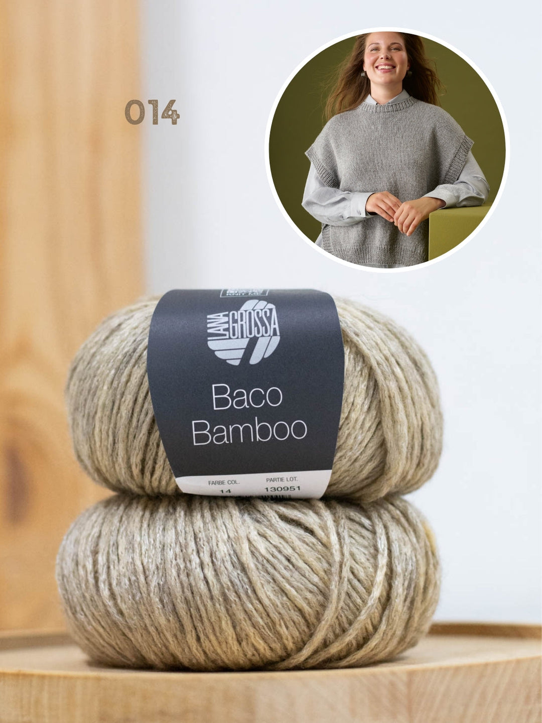Strickpaket Baco Bamboo Pullunder mit Bindebändern
