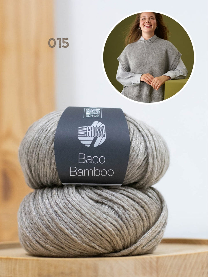Strickpaket Baco Bamboo Pullunder mit Bindebändern