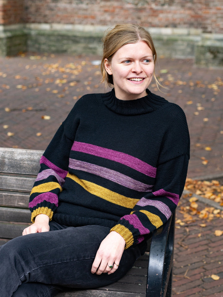 Strickpaket Cool Wool Pullover mit Streifen