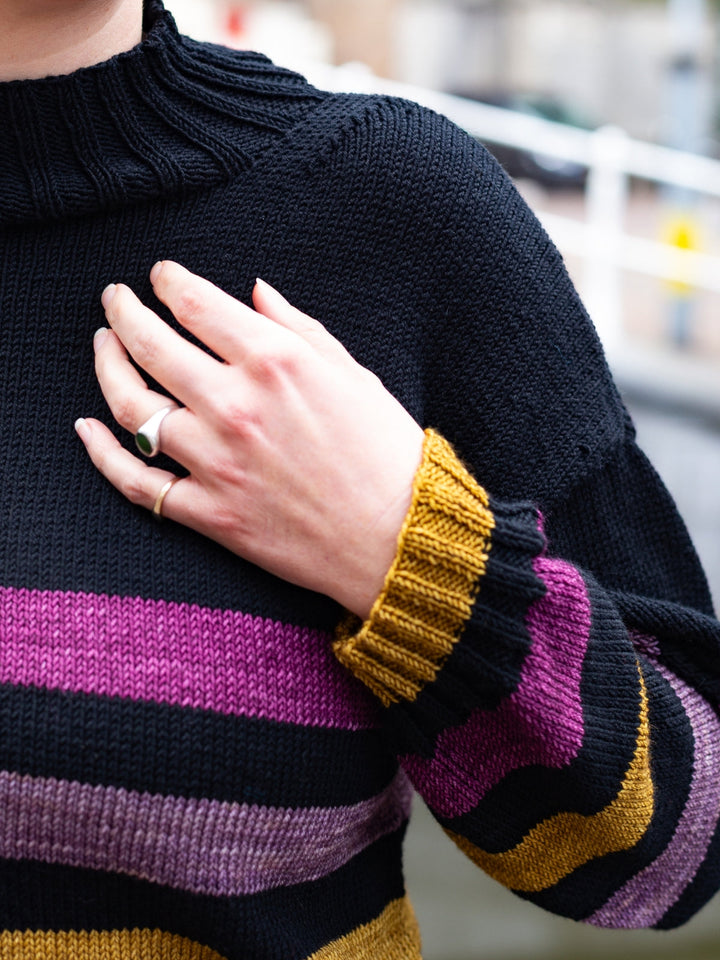 Strickpaket Cool Wool Pullover mit Streifen