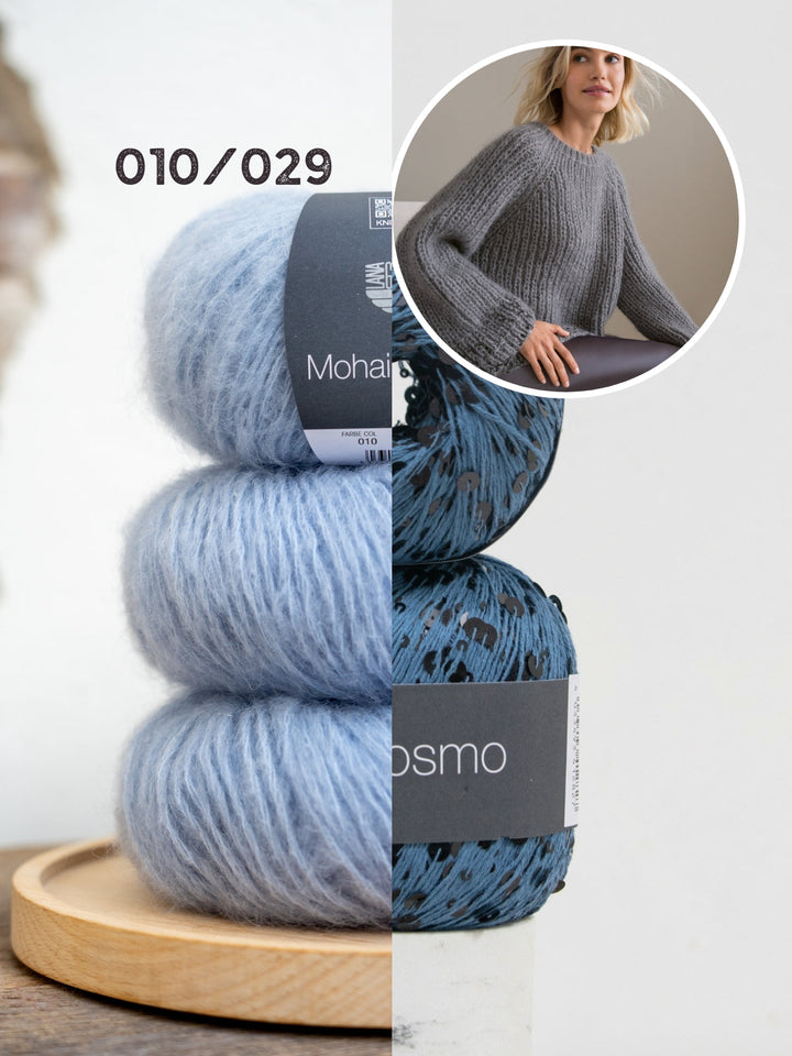 Strickpaket Mohair Di Gio Cosmo Pullover im Halbpatent