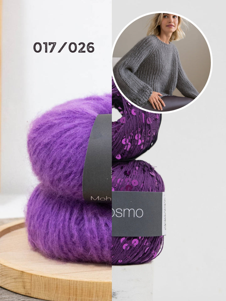 Strickpaket Mohair Di Gio Cosmo Pullover im Halbpatent