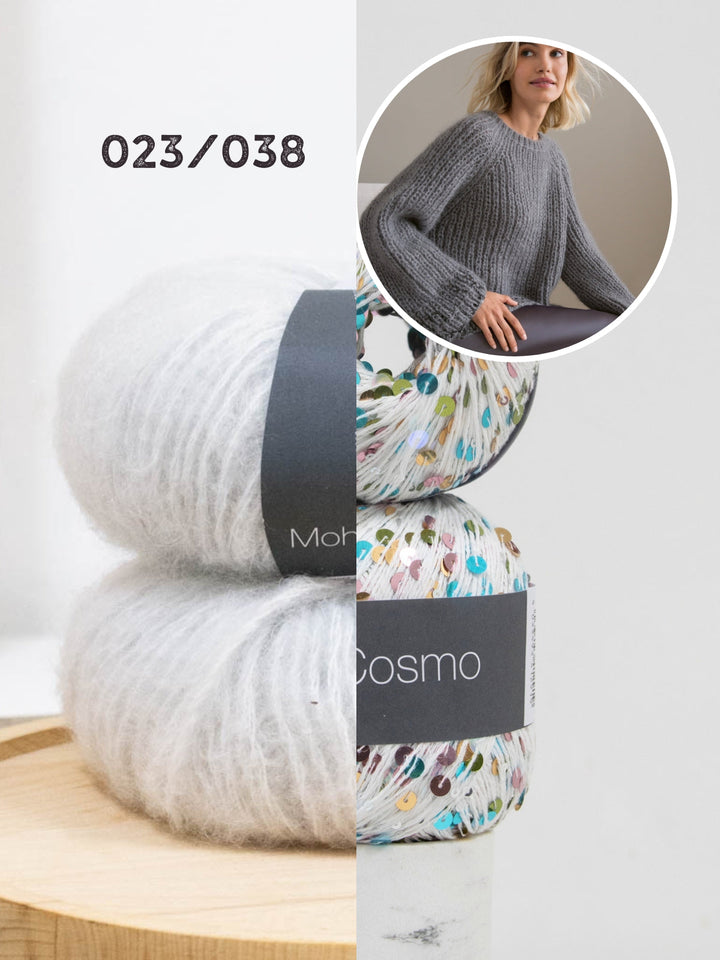 Strickpaket Mohair Di Gio Cosmo Pullover im Halbpatent