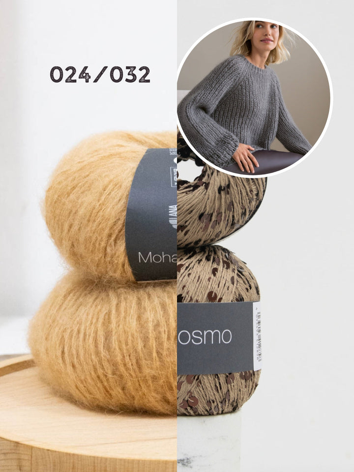 Strickpaket Mohair Di Gio Cosmo Pullover im Halbpatent