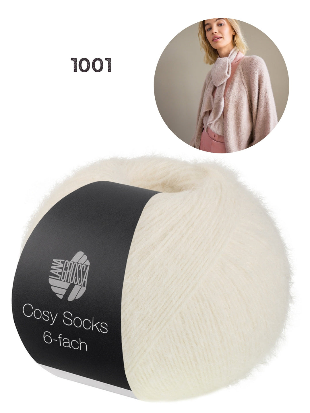 Breipakket Cosy Socks 6-fach vest kleur 1001