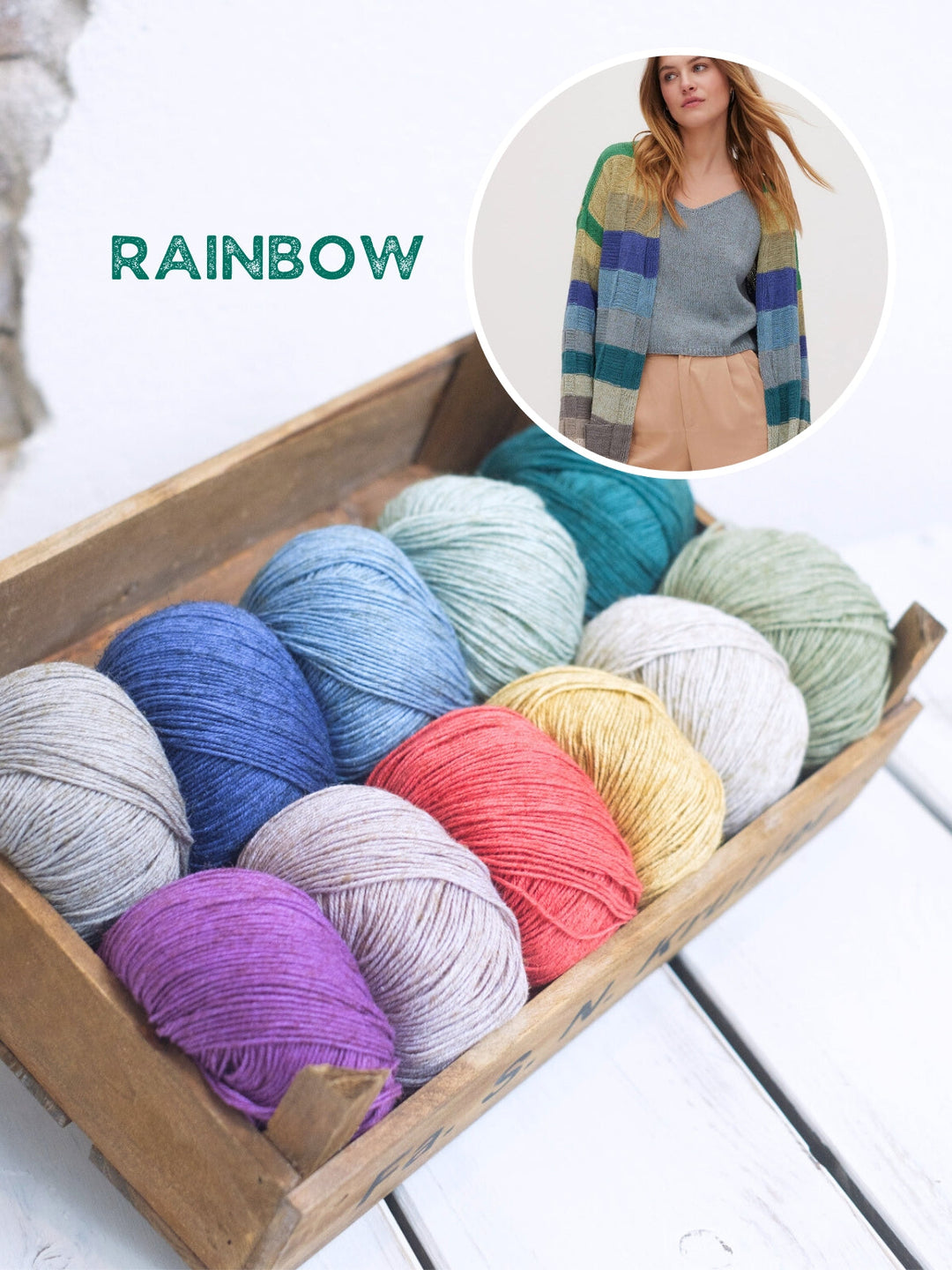 Strickpaket Diversa Cardigan im Schachbrettmuster