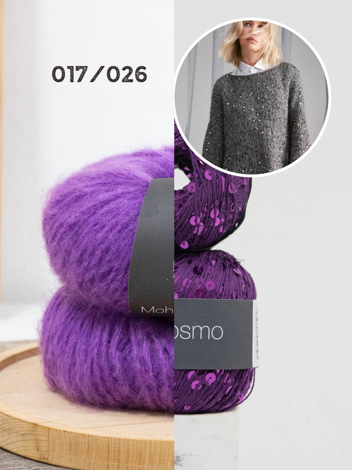 Strickpaket Mohair di Gio Cosmo Pullover mit Trompetenärmeln