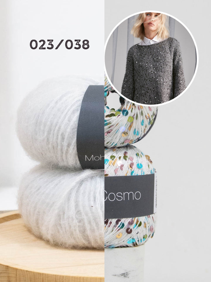 Strickpaket Mohair di Gio Cosmo Pullover mit Trompetenärmeln