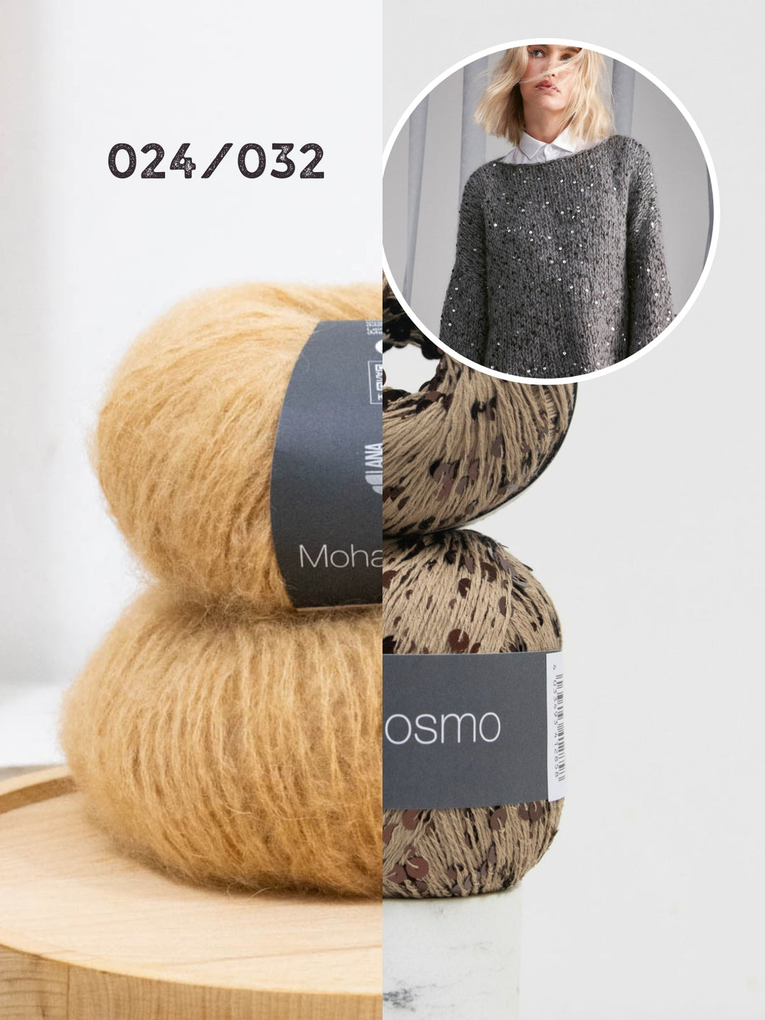 Strickpaket Mohair di Gio Cosmo Pullover mit Trompetenärmeln