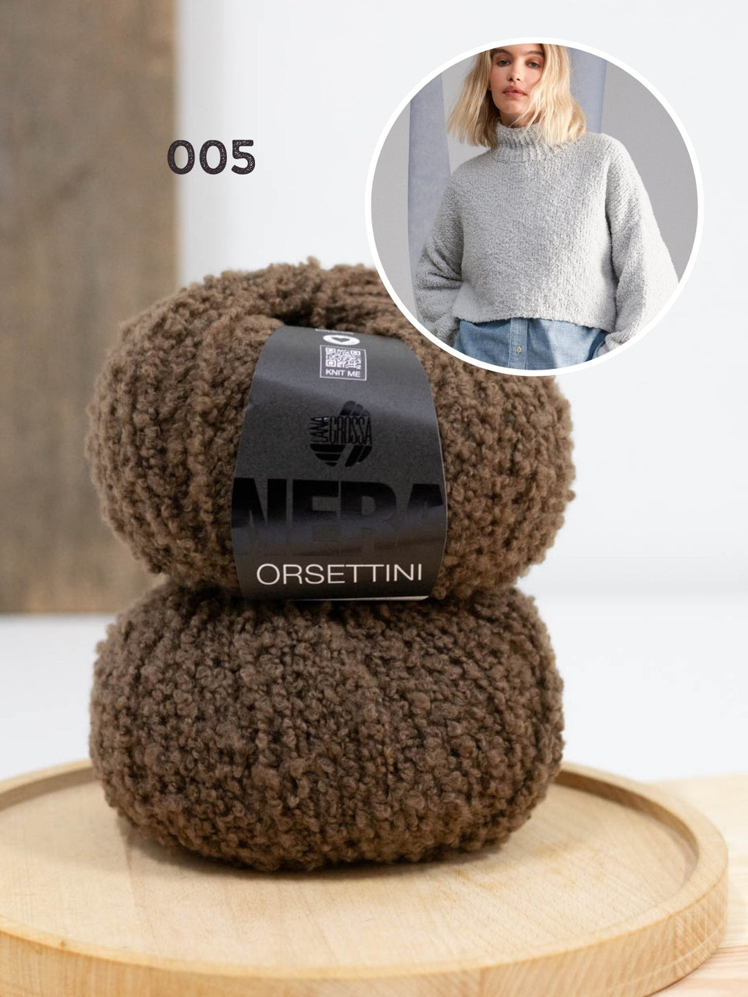 Strickpaket Orsettini Pullover mit Stehkragen