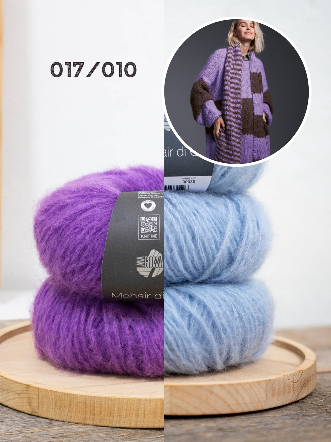 Strickpaket Mohair di Gio Streifenschal