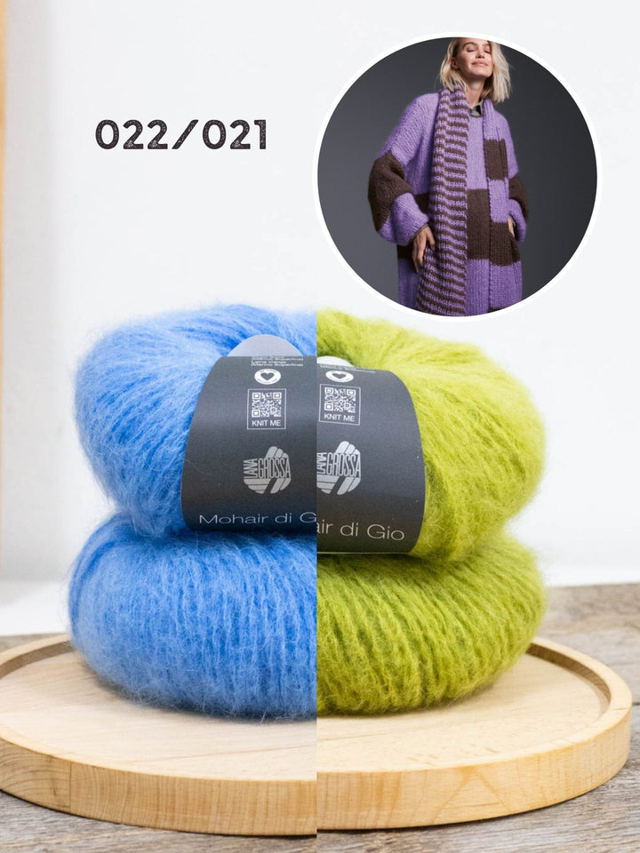 Strickpaket Mohair di Gio Minikleid mit Blockstreifen